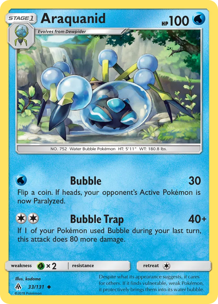 Araquanid #33 Forbidden Light Pokemon card