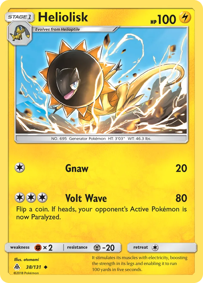 Heliolisk #38 Forbidden Light Pokemon card