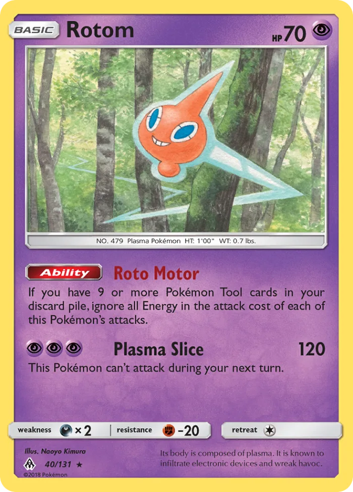 Rotom #40 Forbidden Light Pokemon card
