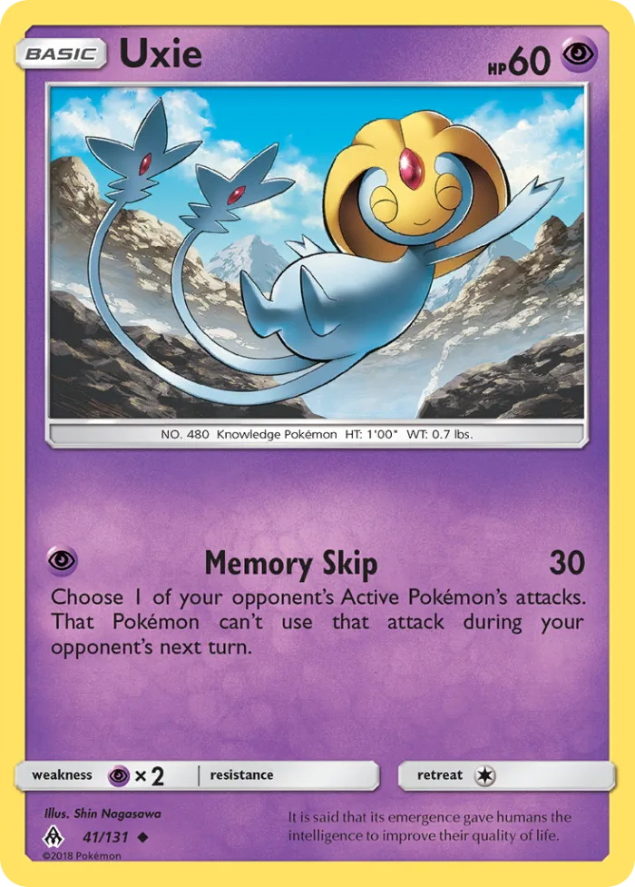 Uxie #41 Forbidden Light Pokemon card