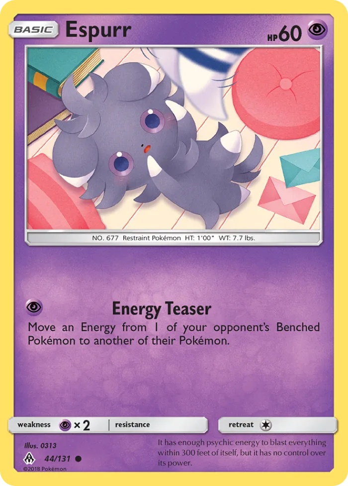 Espurr #44 Forbidden Light Pokemon card