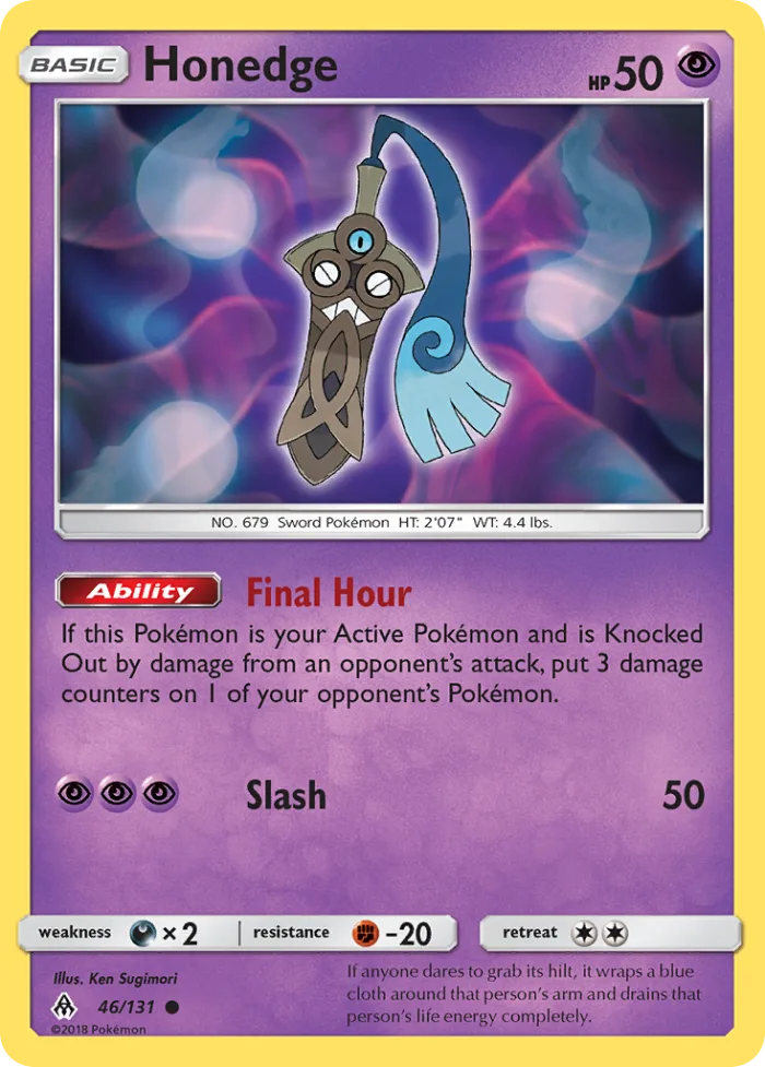 Honedge #46 Forbidden Light Pokemon card
