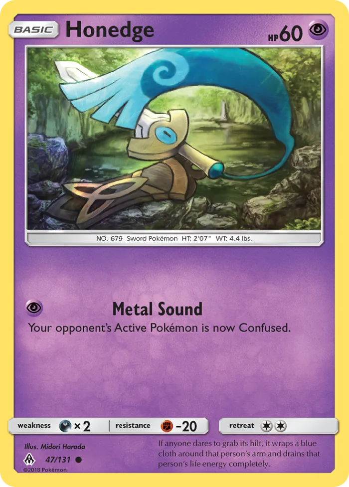 Honedge #47 Forbidden Light Pokemon card