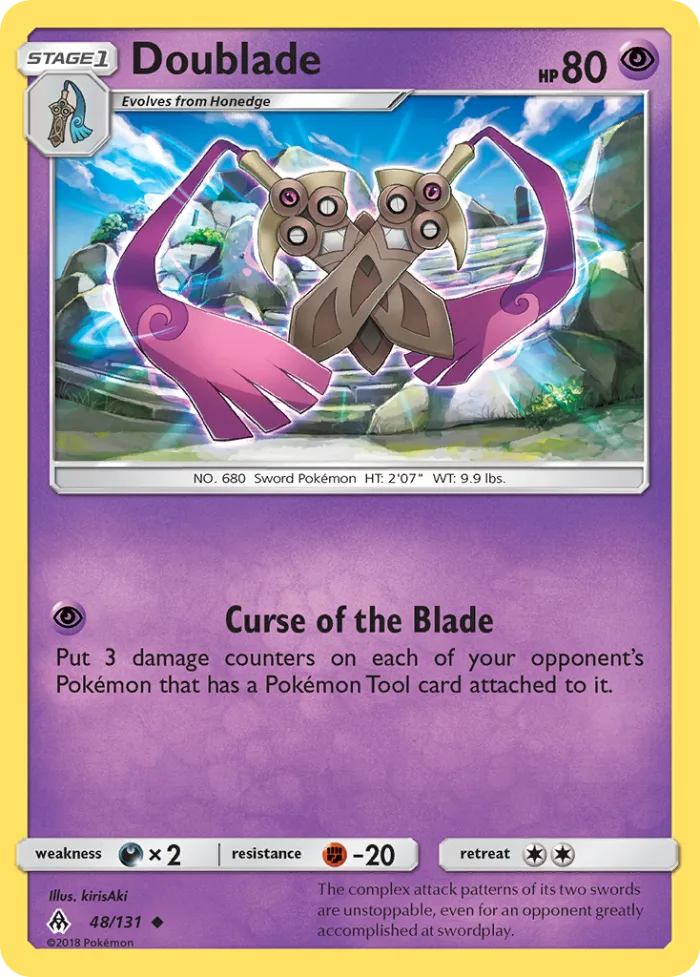Doublade #48 Forbidden Light Pokemon card