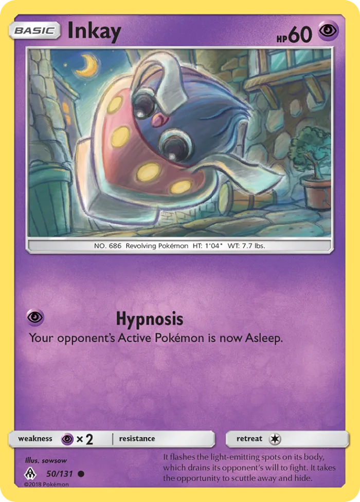 Inkay #50 Forbidden Light Pokemon card