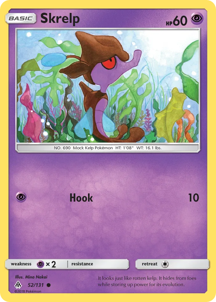 Skrelp #52 Forbidden Light Pokemon card