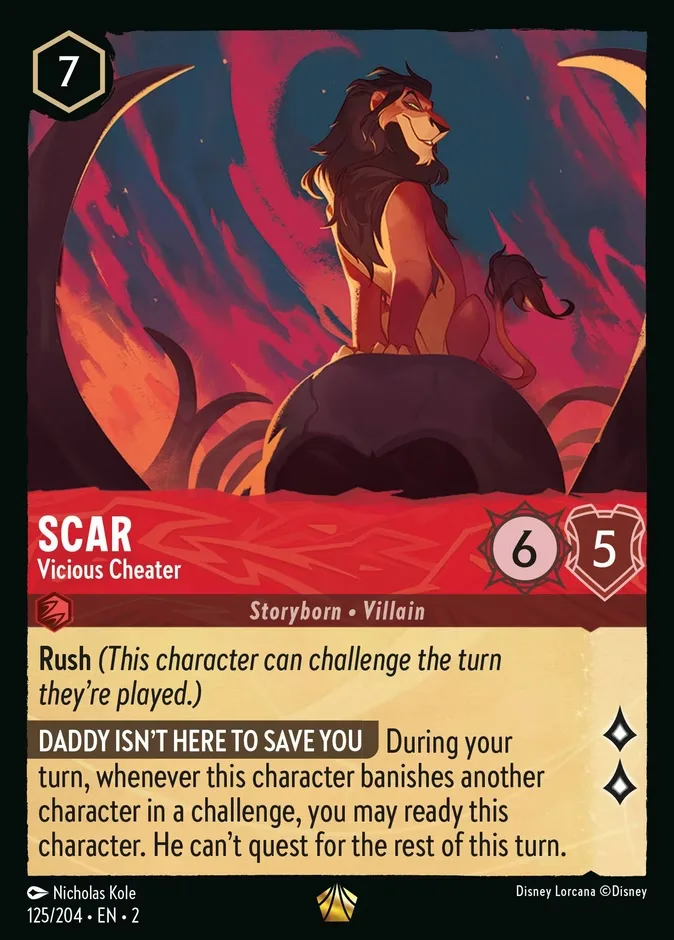 Scar #125 Rise of the Floodborn Disney Lorcana card