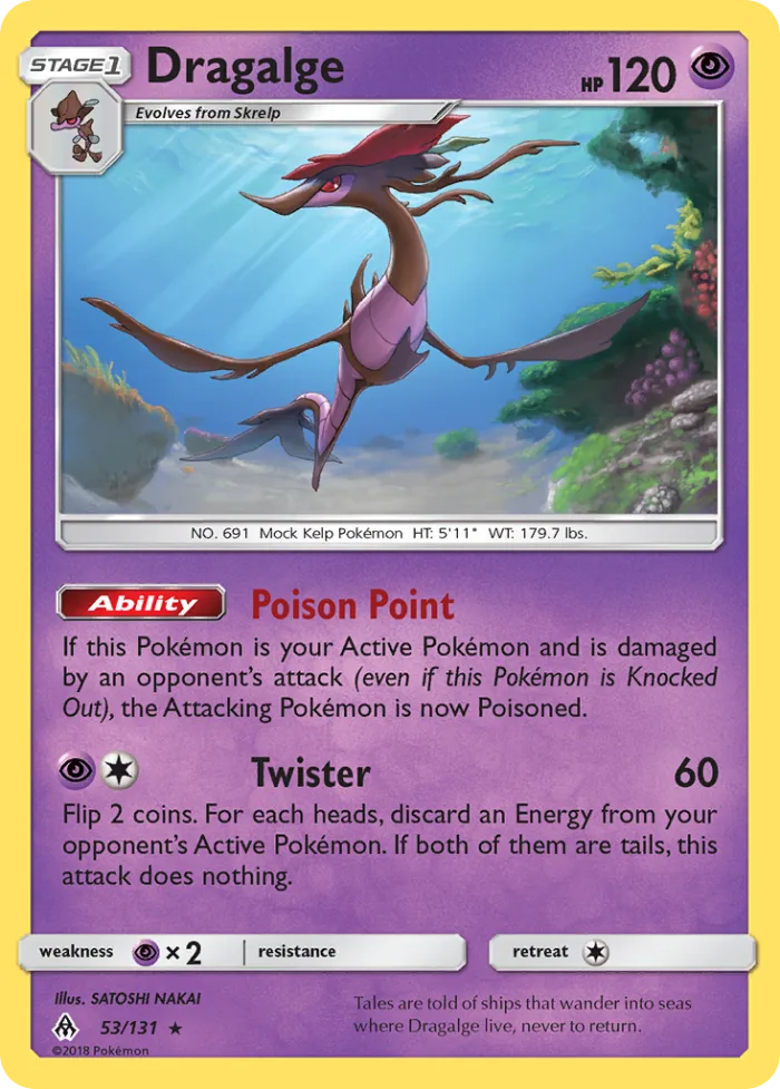 Dragalge #53 Forbidden Light Pokemon card