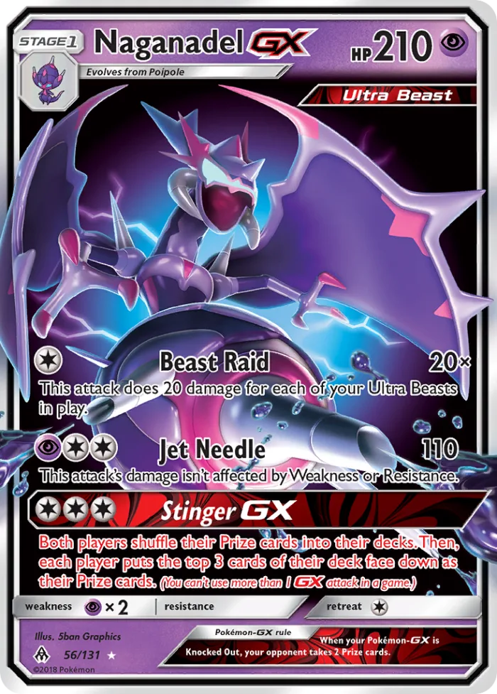 Naganadel-GX #56 Forbidden Light Pokemon card