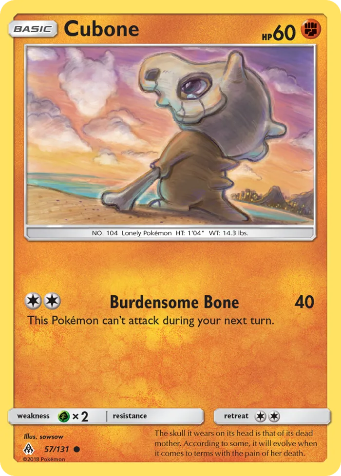 Cubone #57 Forbidden Light Pokemon card