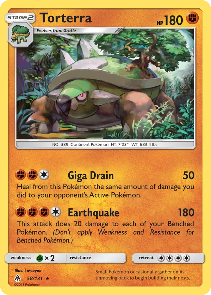 Torterra #58 Forbidden Light Pokemon card