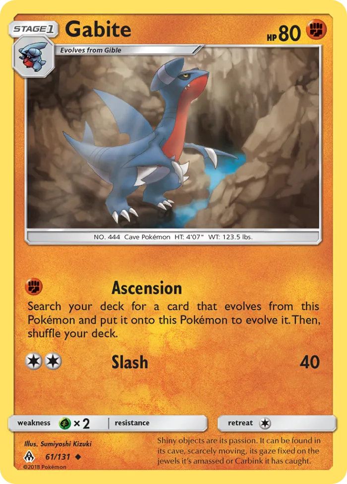 Gabite #61 Forbidden Light Pokemon card