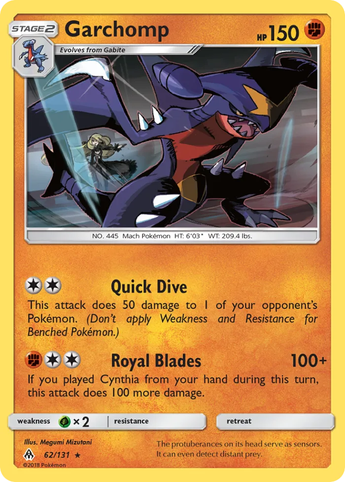 Garchomp #62 Forbidden Light Pokemon card