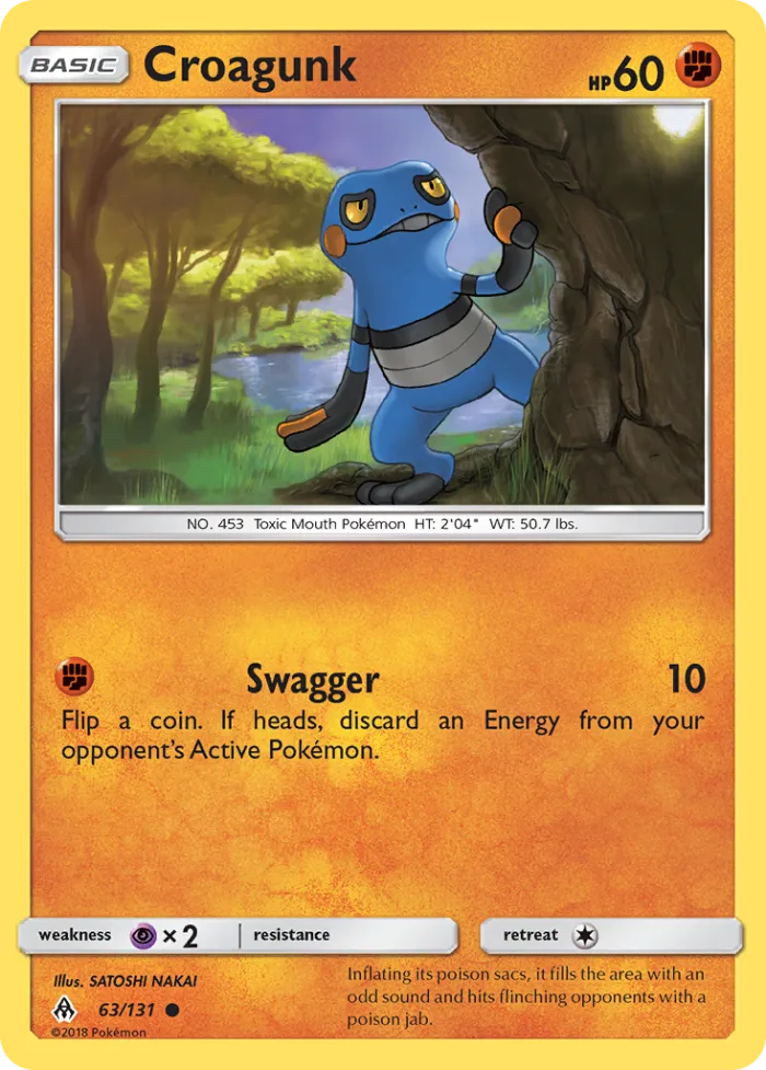 Croagunk #63 Forbidden Light Pokemon card