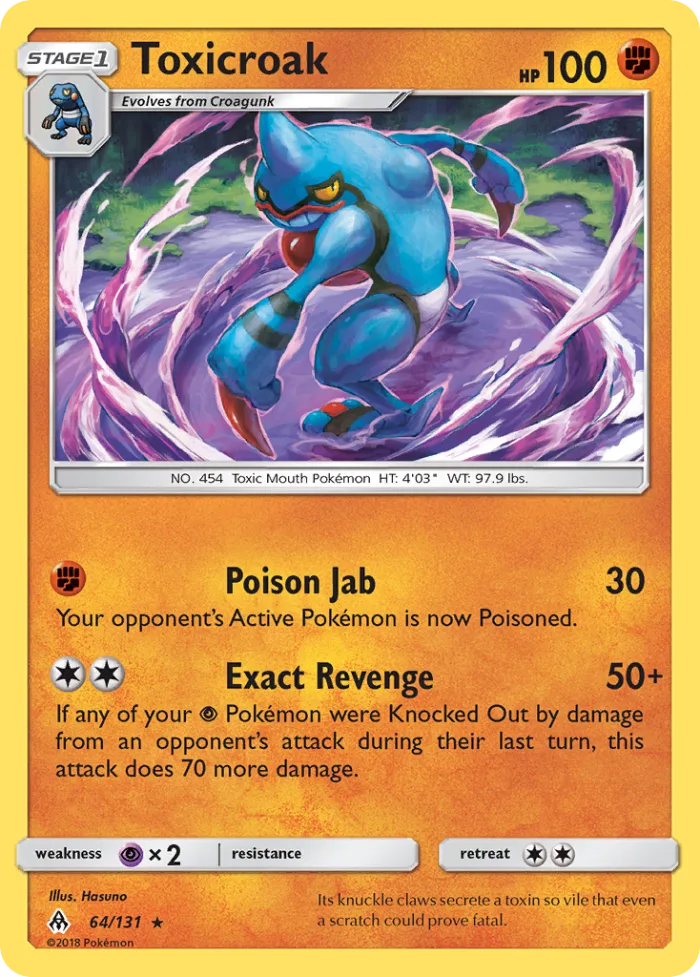 Toxicroak #64 Forbidden Light Pokemon card