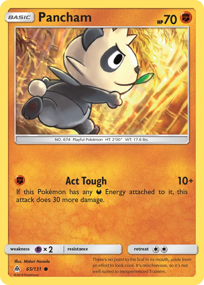 Pancham #65 Forbidden Light Pokemon card