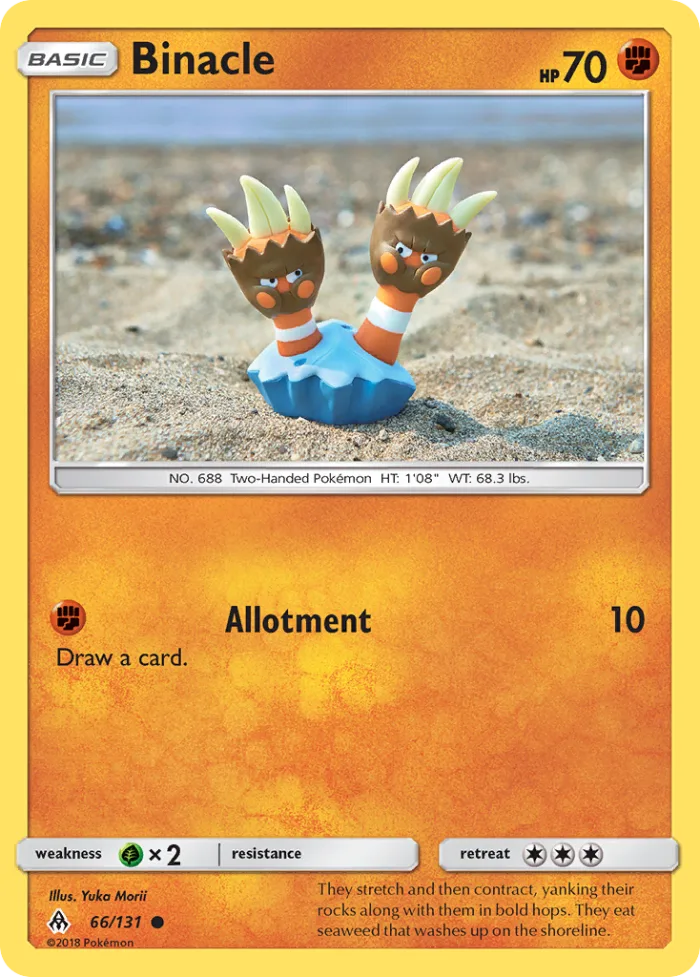 Binacle #66 Forbidden Light Pokemon card