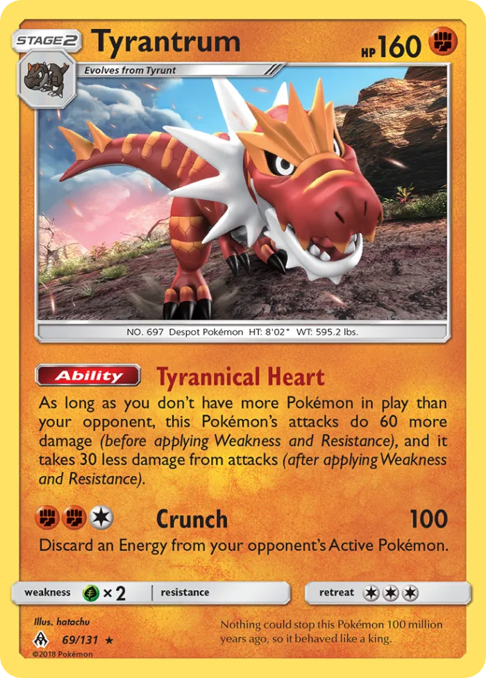 Tyrantrum #69 Forbidden Light Pokemon card