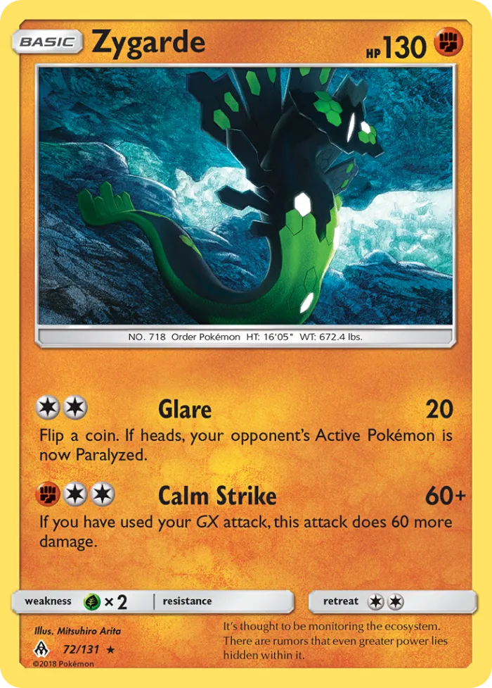 Zygarde #72 Forbidden Light Pokemon card