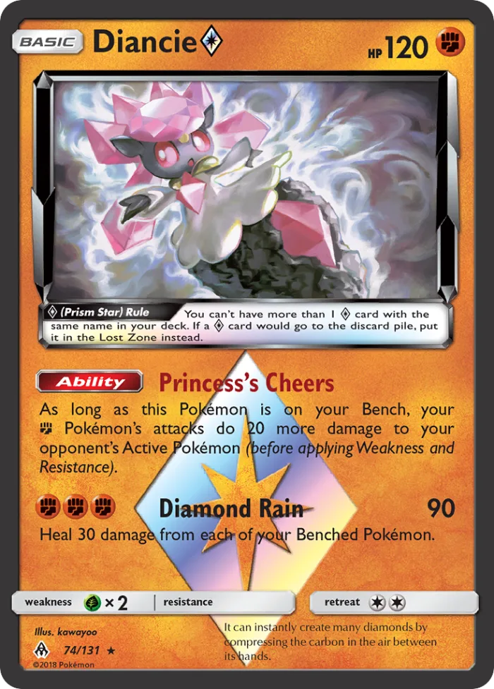 Diancie ◇ #74 Forbidden Light Pokemon card