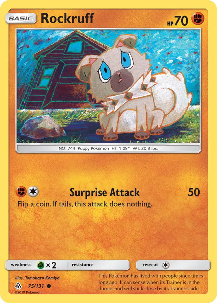 Rockruff #75 Forbidden Light Pokemon card