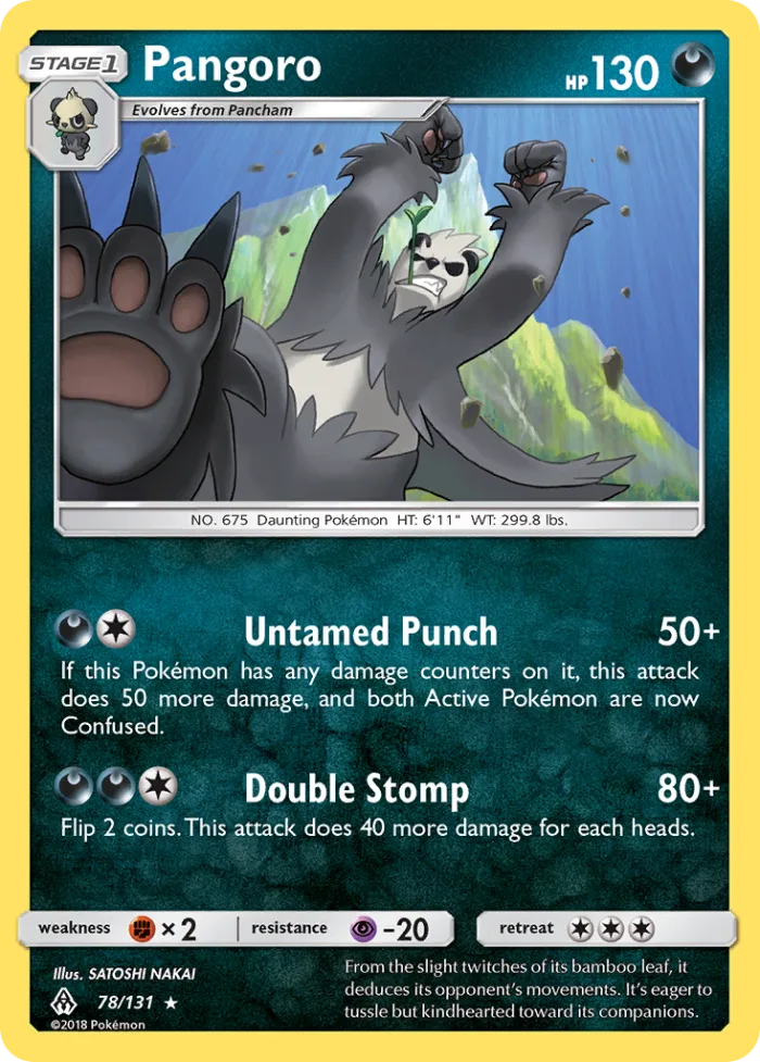 Pangoro #78 Forbidden Light Pokemon card