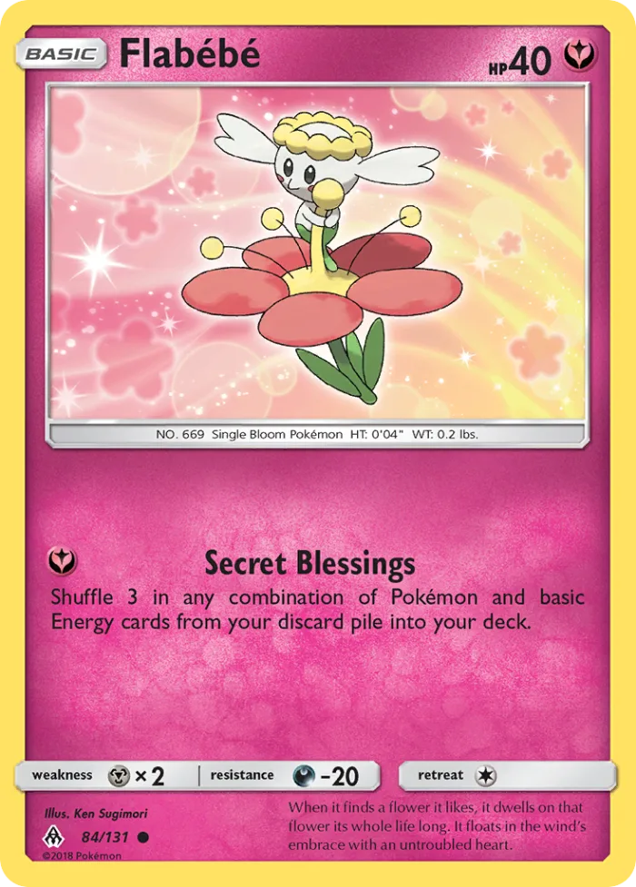 Flabébé #84 Forbidden Light Pokemon card
