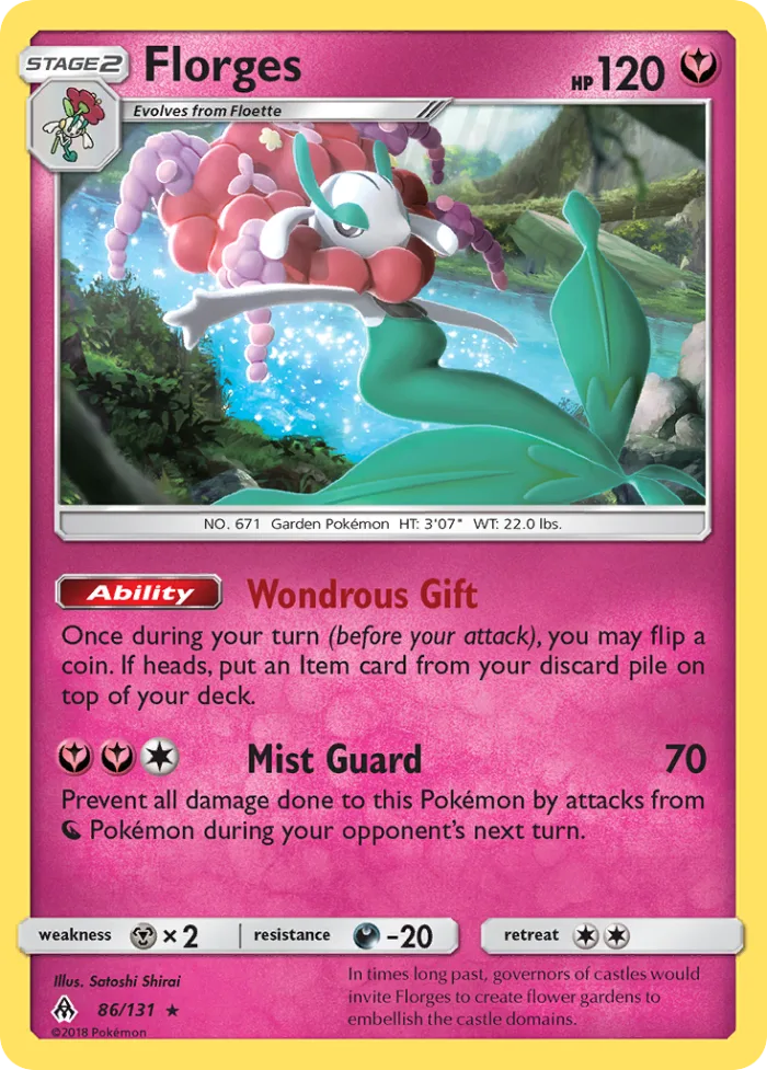 Florges #86 Forbidden Light Pokemon card