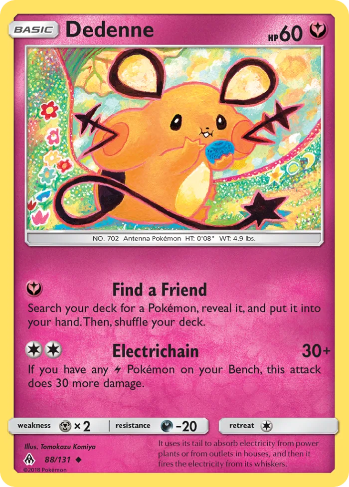 Dedenne #88 Forbidden Light Pokemon card