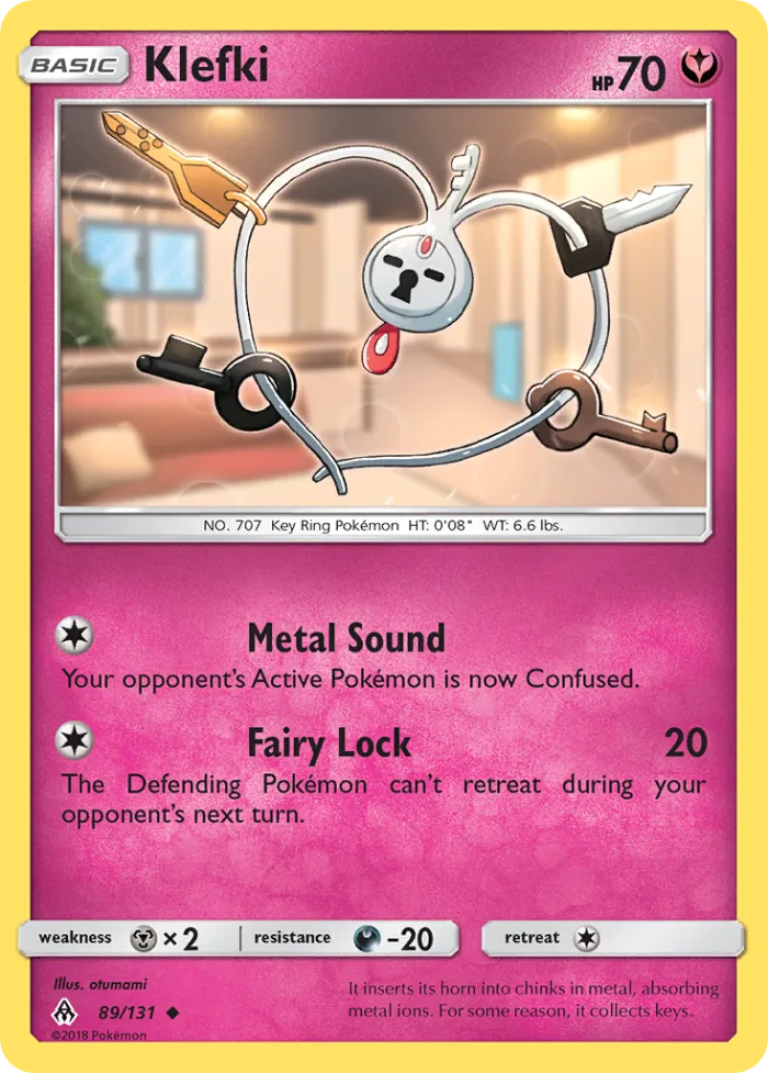 Klefki #89 Forbidden Light Pokemon card