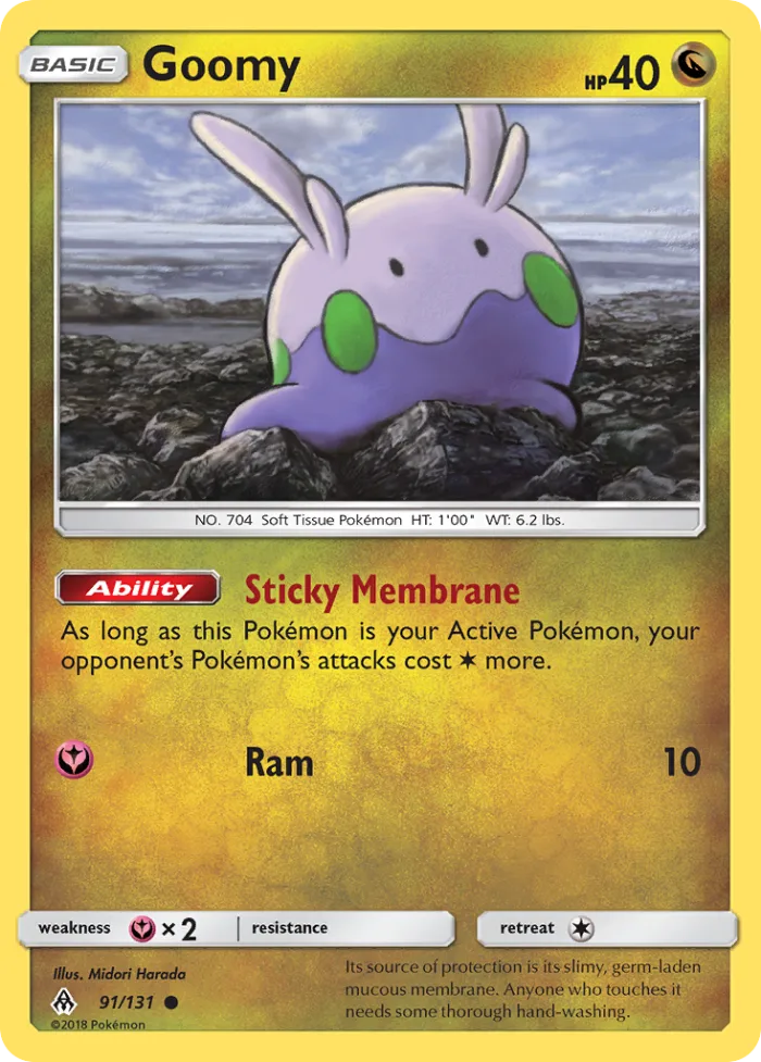 Goomy #91 Forbidden Light Pokemon card