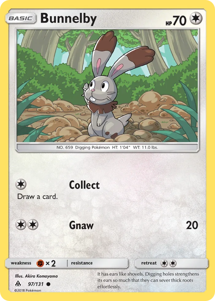 Bunnelby #97 Forbidden Light Pokemon card
