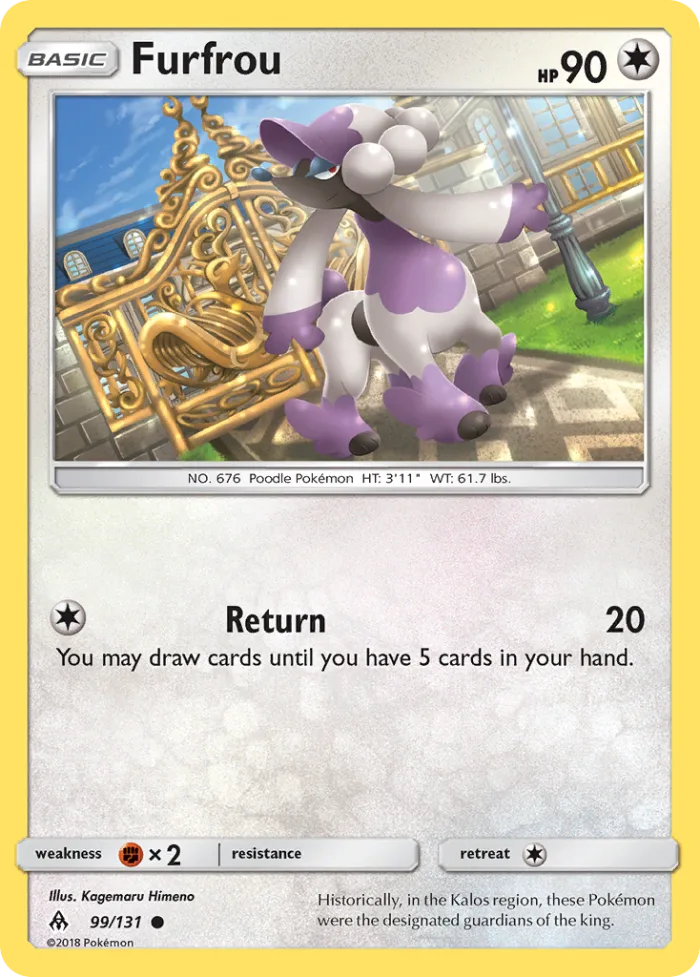 Furfrou #99 Forbidden Light Pokemon card