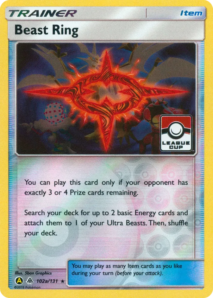 Beast Ring #102a Forbidden Light Pokemon card