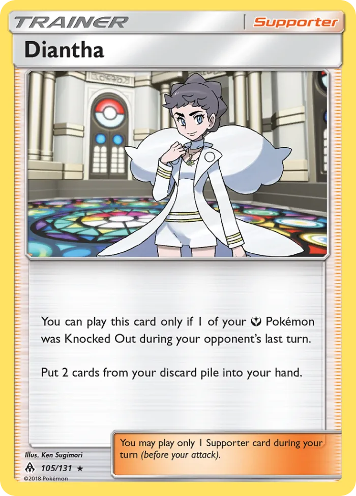 Diantha #105 Forbidden Light Pokemon card