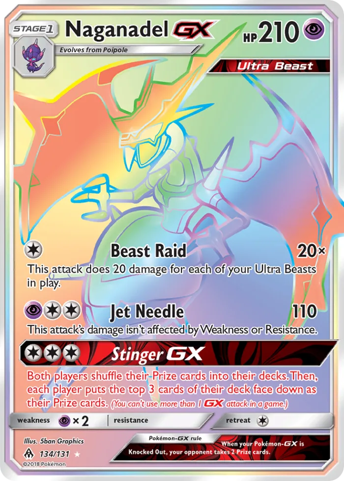 Naganadel-GX #134 Forbidden Light Pokemon card