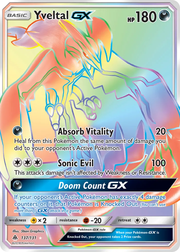 Yveltal-GX #137 Forbidden Light Pokemon card