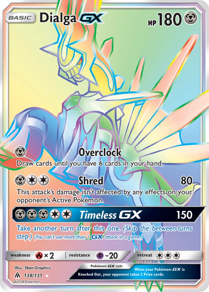 Dialga-GX #138 Forbidden Light Pokemon card