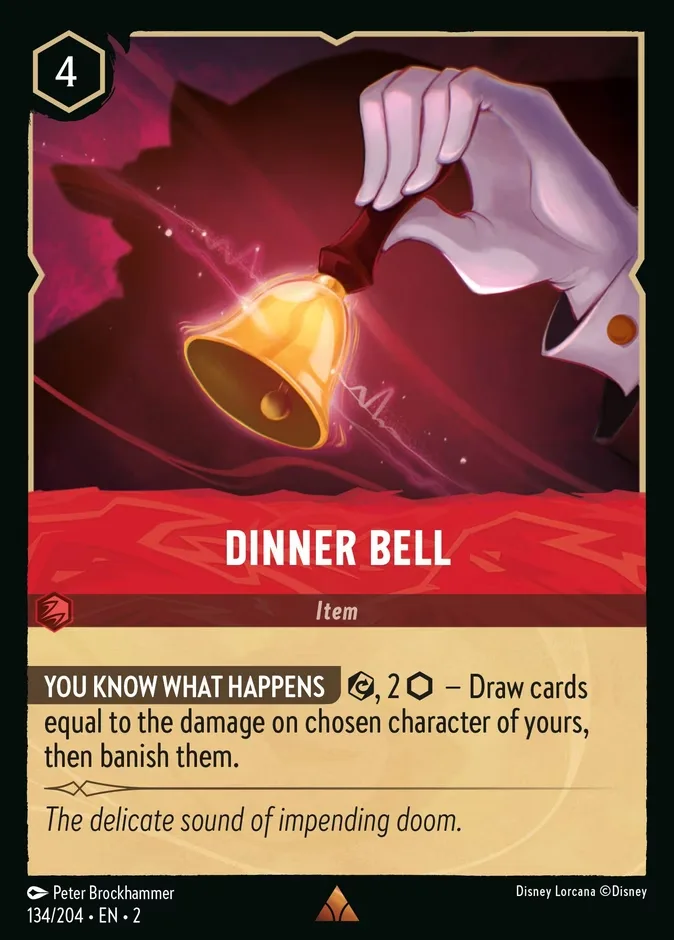 Dinner Bell #134 Rise of the Floodborn Disney Lorcana card