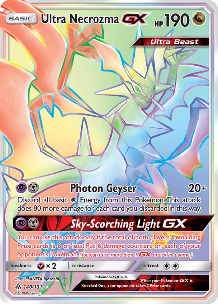 Ultra Necrozma-GX #140 Forbidden Light Pokemon card
