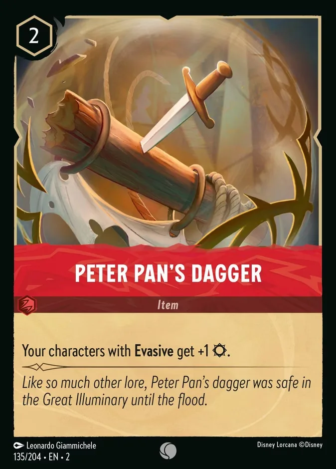 Peter Pan's Dagger #135 Rise of the Floodborn Disney Lorcana card