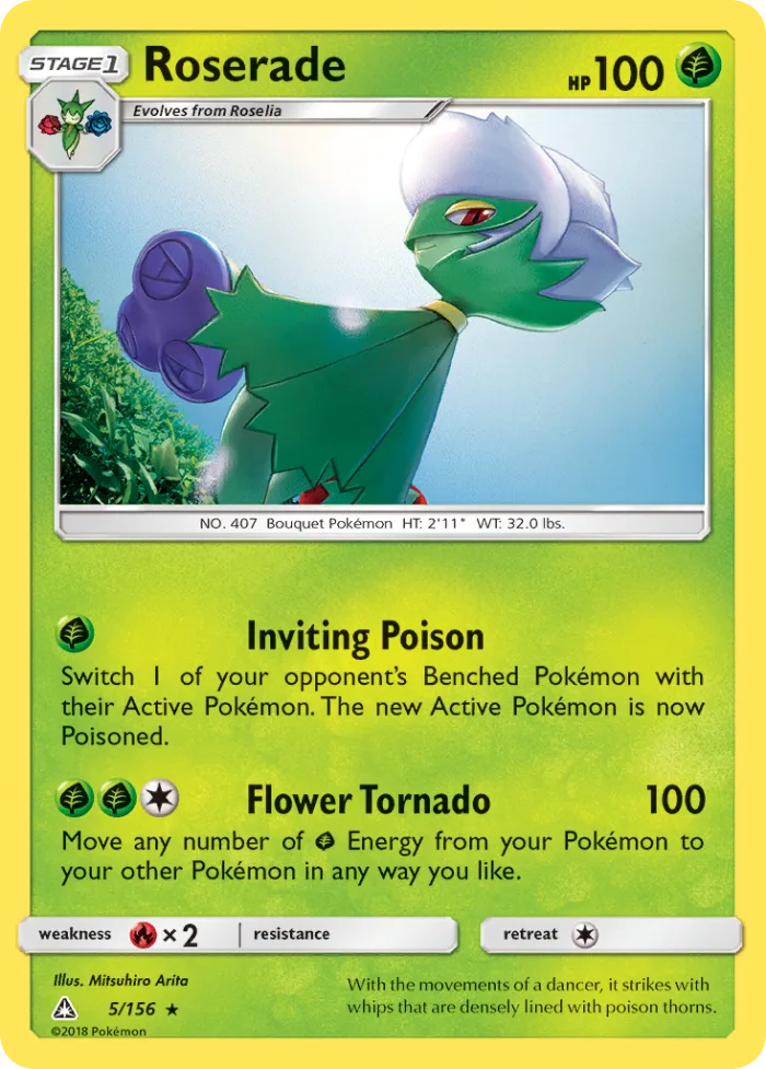 Roserade #5 Ultra Prism Pokemon card