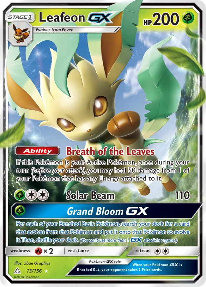 Leafeon-GX #13 Ultra Prism Pokemon card