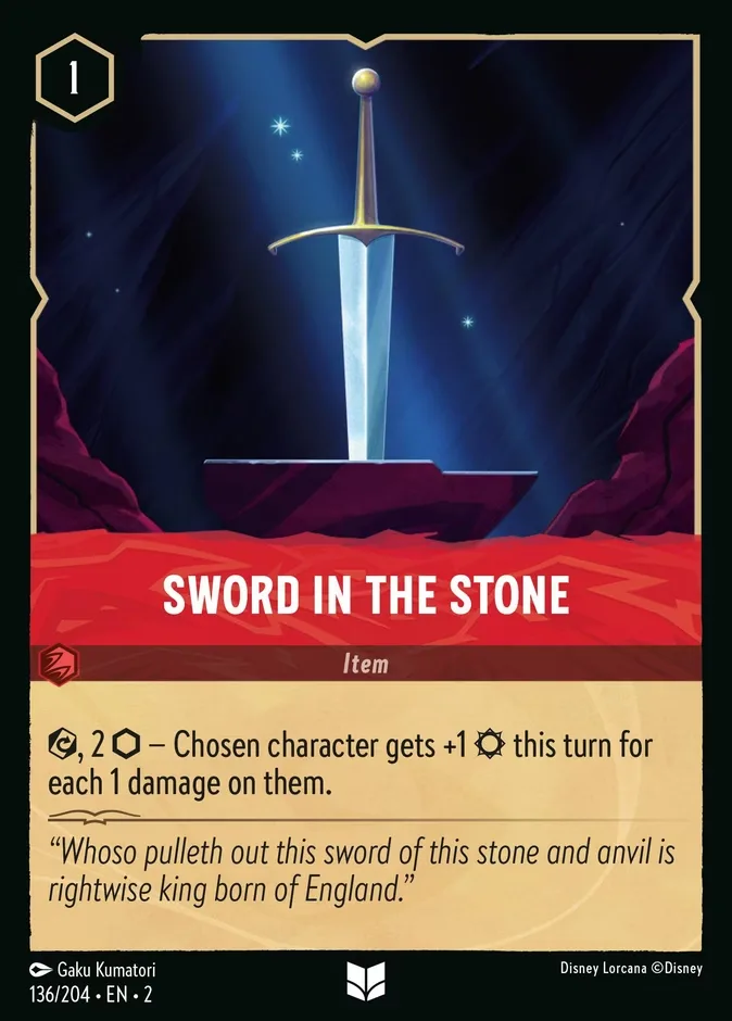 Sword in the Stone #136 Rise of the Floodborn Disney Lorcana card