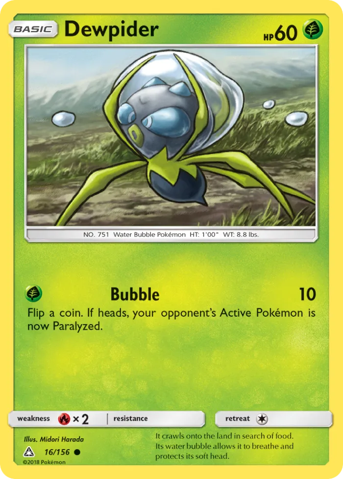 Dewpider #16 Ultra Prism Pokemon card
