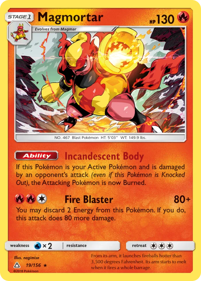 Magmortar #19 Ultra Prism Pokemon card