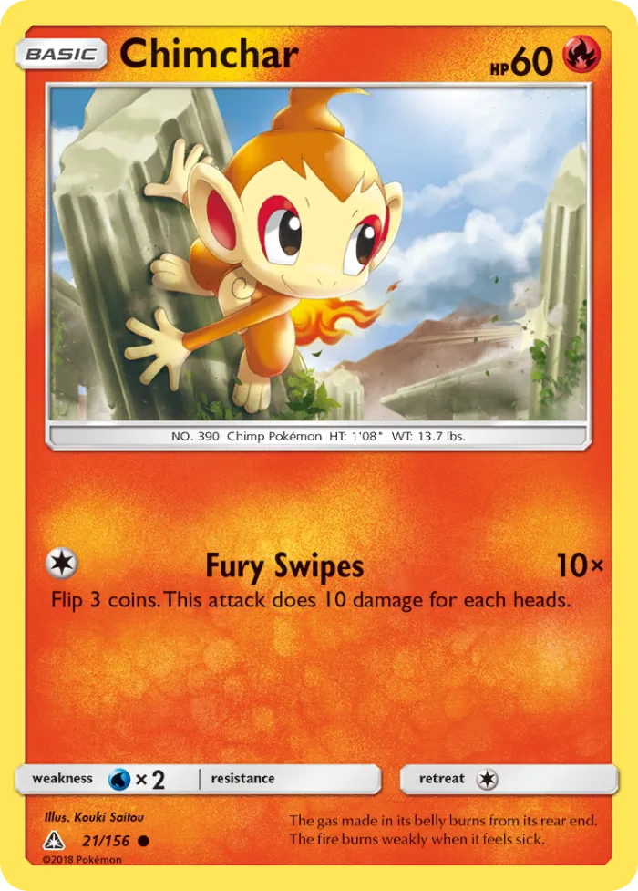 Chimchar #21 Ultra Prism Pokemon card