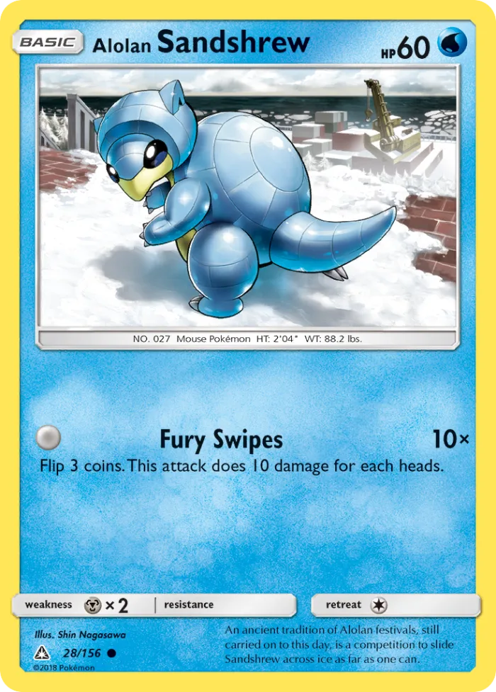 Alolan Sandshrew #28 Ultra Prism Pokemon card
