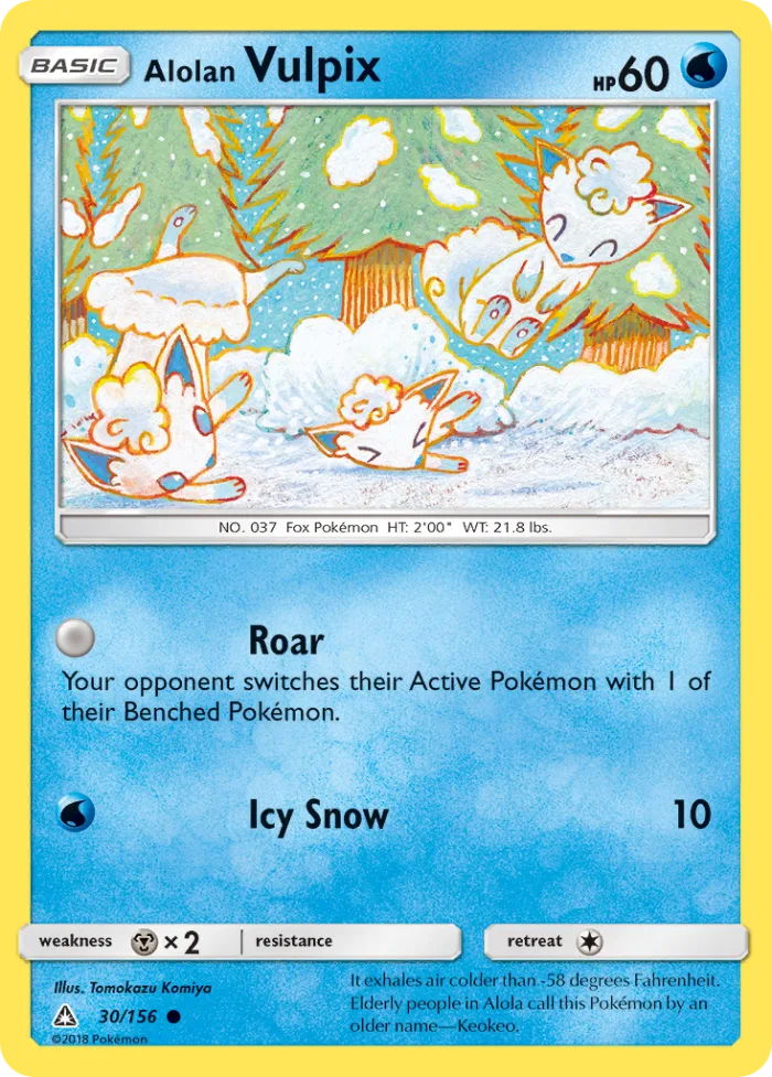 Alolan Vulpix #30 Ultra Prism Pokemon card