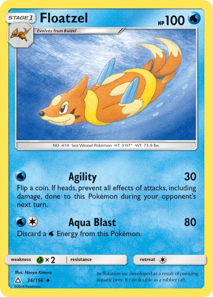 Floatzel #36 Ultra Prism Pokemon card